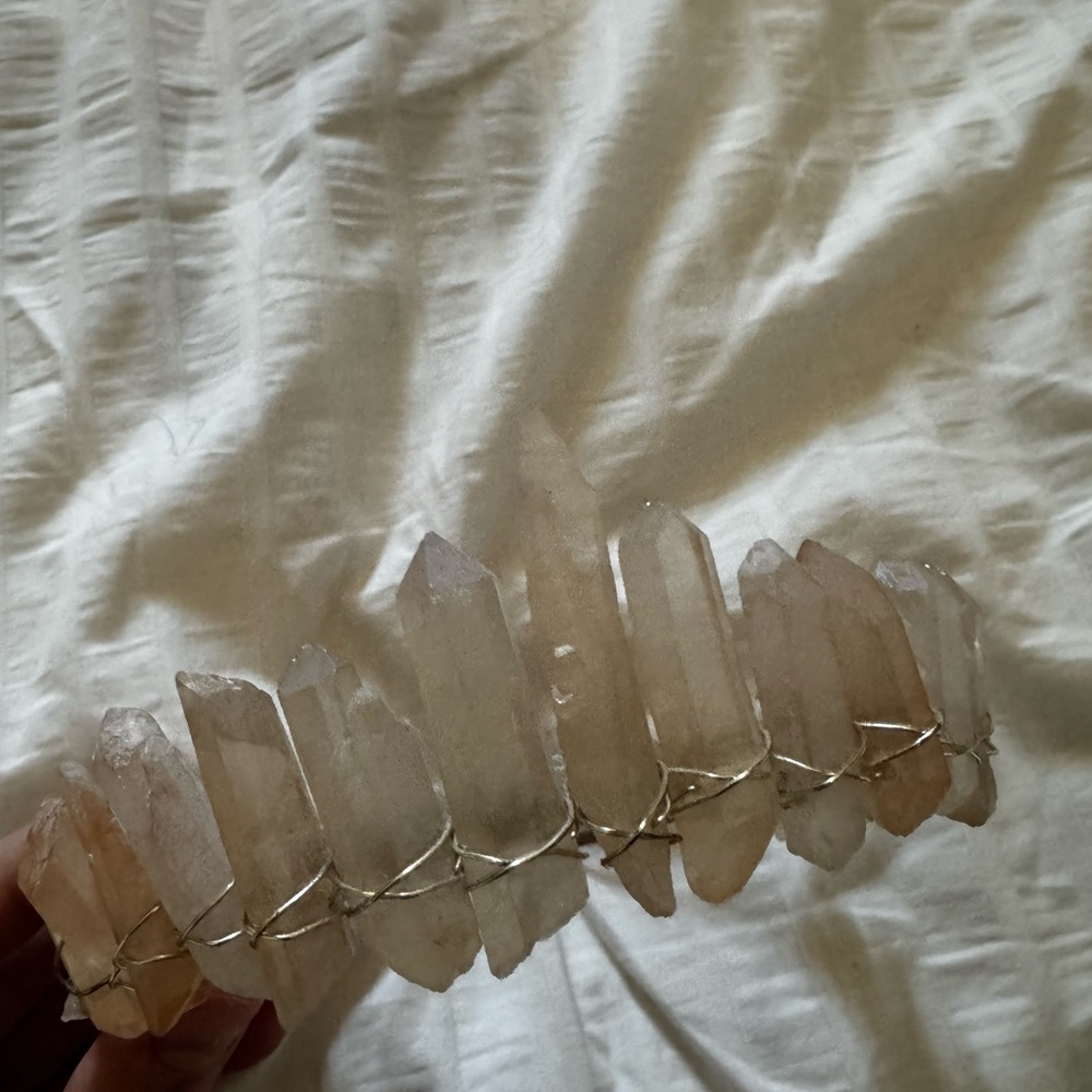 Peach Crystal Quartz Wire Wrapped Headband
